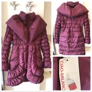Ciao Milano Burgundy Puffy Coat